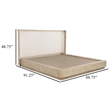 Pemberly Row King Platform Bed with Beige Wingback Headboard & Cane Accents