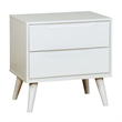 Pemberly Row 3Pc Full Bedroom Set w/ Tapered Legs & Flat Panel Headboard - White