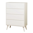 Pemberly Row 3Pc Full Bedroom Set w/ Tapered Legs & Flat Panel Headboard - White