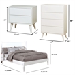 Pemberly Row 3Pc Full Bedroom Set w/ Tapered Legs & Flat Panel Headboard - White
