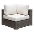 Pemberly Row Faux Rattan Corner Chair with Weather Resistant Cushions