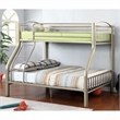 Pemberly Row Twin Over Full Metal Bunk Bed with Movable Ladder in Gold