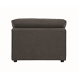 Pemberly Row Fabric Upholstered Armless Chair w/ Loose Cushion Seat in Dark Gray