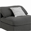 Pemberly Row Fabric Upholstered Armless Chair w/ Loose Cushion Seat in Dark Gray