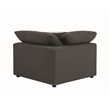 Pemberly Row Fabric Upholstered Corner Chair w/ Loose Cushion Seat in Dark Gray