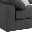 Pemberly Row Fabric Upholstered Corner Chair w/ Loose Cushion Seat in Dark Gray