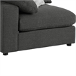 Pemberly Row Fabric Upholstered Corner Chair w/ Loose Cushion Seat in Dark Gray