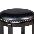 Pemberly Row Leatherette Swivel Counter Stool with Nailhead Trim & Flared Legs
