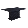 Pemberly Row 66 Inch Dining Table with Richly Textured Pedestal Base in Black