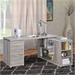 Pemberly Row L Shaped Office Desk with File Cabinet & Reversible Return in Gray