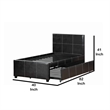 Pemberly Row Twin Bed with Trundle and Tufted Headboard in Espresso Faux Leather