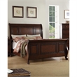 Pemberly Row California King Sleigh Bed with Rolled Headboard in Antique Cherry