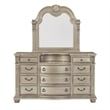 Pemberly Row 4 Pc Queen Sleigh Bedroom Set with Marble Tops in Gleaming Silver