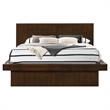 Pemberly Row King Platform Bed with LED Channel Tufted Headboard in White