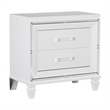 Pemberly Row 4 Pc Queen Storage Bedroom Set with LED & Mirrored Accents in White