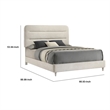 Pemberly Row Queen Bed with Panel Tufted Headboard and Rounded Corners in White