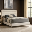 Pemberly Row Queen Bed with Panel Tufted Headboard and Rounded Corners in White