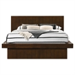 Pemberly Row 5Pc Queen Bedroom Set w/ Wall Panel Nightstands & LED in Dark Brown