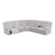 Pemberly Row 3 Pc L Shape Manual Reclining Sectional with Cup Holders in White
