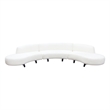 Pemberly Row 3 Piece Modular Curved Sofa with Chaise in White Faux Shearling