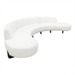 Pemberly Row 3 Piece Modular Curved Sofa with Chaise in White Faux Shearling