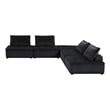 Pemberly Row 5Pc Modular Sectional w/ 2 Ottomans & Tufted Seating - Black Velvet