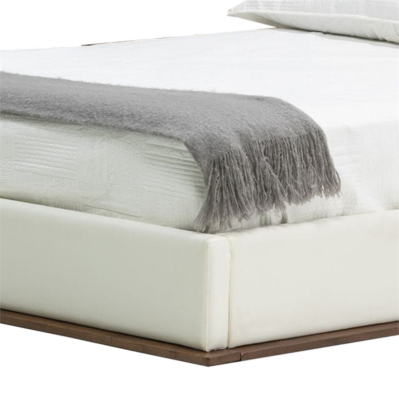 Pemberly Row King Platform Bed with Button Tufted Faux Leather Headboard