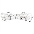 Pemberly Row Power Motion Sectional Sofa with Console in Beige Boucle
