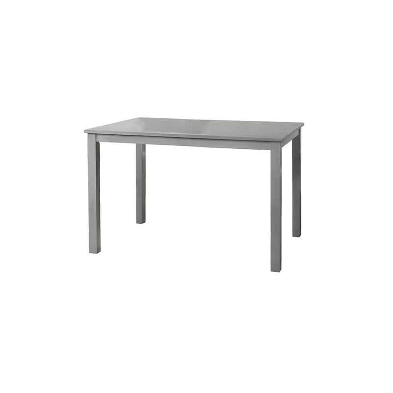 Pemberly Row 5pc Dining Table Set with 4 Cushioned Chairs in Beige Burlap & Gray