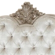 Pemberly Row Queen Bed with Crystal Tufted Headboard & Carved Wood in Champagne