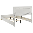 Pemberly Row King Platform Bed with Panel LED Headboard in White Melamine