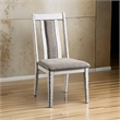 Pemberly Row Set of 2 Dining Side Chairs with Gray Cushion in Rustic White Wood