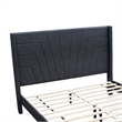 Pemberly Row Queen Bed with Geometric Tufted Wingback Headboard in Gray
