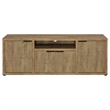 Pemberly Row TV Entertainment Console with 2 Media Towers & 4 Cabinets in Brown