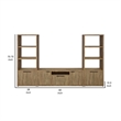 Pemberly Row TV Entertainment Console with 2 Media Towers & 4 Cabinets in Brown