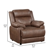 Pemberly Row Accent Chair with Pillow Top Arms in Brown Faux Leather