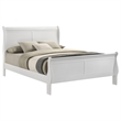 Pemberly Row Queen Bed with Sleigh Panel Headboard in White Low Profile