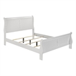 Pemberly Row Queen Bed with Sleigh Panel Headboard in White Low Profile