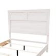 Pemberly Row Queen Bed with Carved High Headboard and Low Footboard in Whitewash
