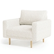 Pemberly Row Accent Chair with Bench Seat and Track Arms in Off White Boucle