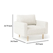 Pemberly Row Accent Chair with Bench Seat and Track Arms in Off White Boucle