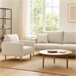 Pemberly Row Accent Chair with Bench Seat and Track Arms in Off White Boucle