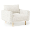 Pemberly Row Accent Chair with Bench Seat and Track Arms in Off White Boucle