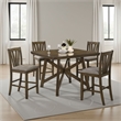 Pemberly Row 47 Inch Square Counter Height Table with Mindi Veneer Top in Brown