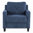 Pemberly Row Accent Chair with Track Arms and Tufted Backrest in Navy Blue