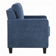 Pemberly Row Accent Chair with Track Arms and Tufted Backrest in Navy Blue