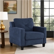 Pemberly Row Accent Chair with Track Arms and Tufted Backrest in Navy Blue