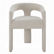 Pemberly Row Set of 2 Side Dining Chairs with Rounded Back in White Chenille