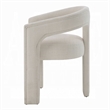 Pemberly Row Set of 2 Side Dining Chairs with Rounded Back in White Chenille