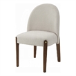 Pemberly Row Set of 2 Side Dining Chairs with Curved Back in White and Oak Brown